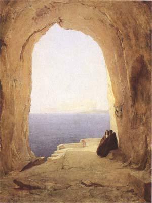 Karl Blechen Monks at the Gulf of Naples (mk09)